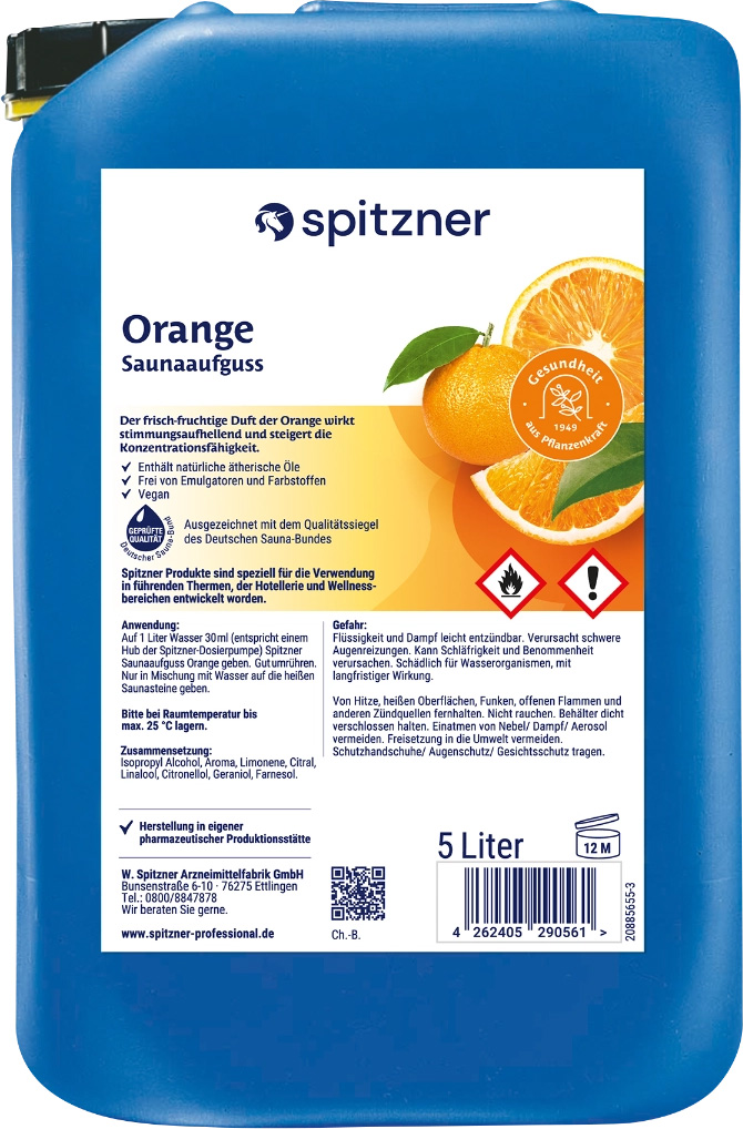 Spitzner Infuso per sauna all'arancia - Tanica da 5 litri