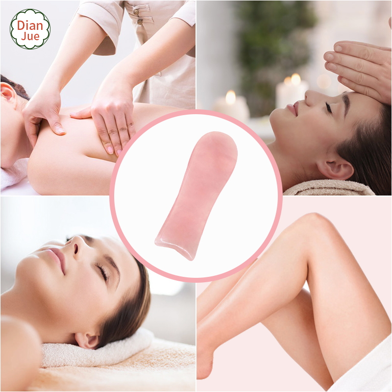 Gua Sha Stein Rosenquarz Fischform