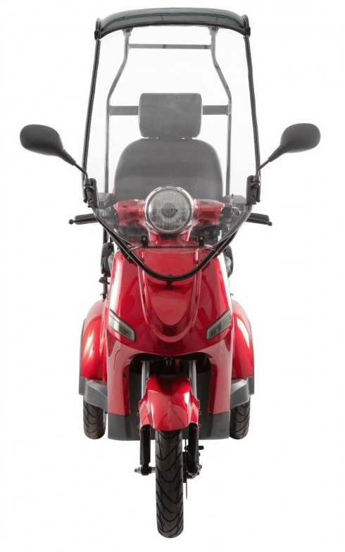 Scooter électrique Swiss Edition 1100 avec toit - batterie lithium-ion - 60 V/30 Ah - rouge bordeaux