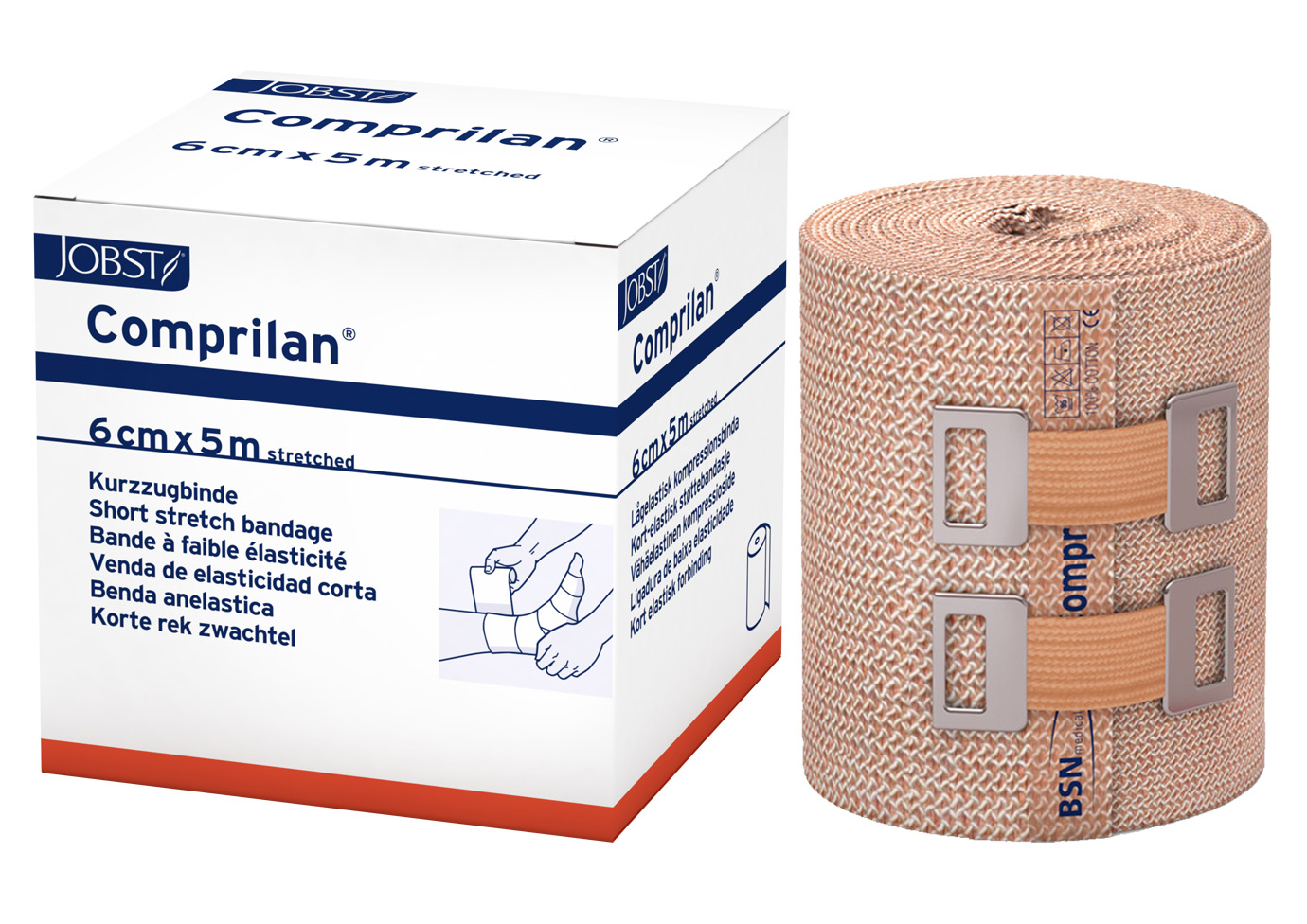 Comprilan elastische Kurzzugbinde 6 cm x 5 m hautfarben