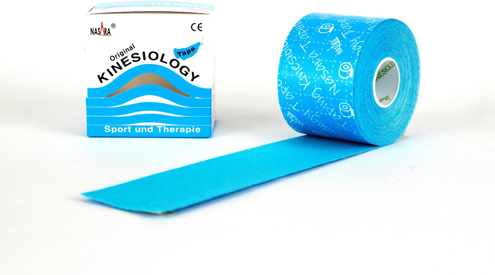 Nasara Kinesio Tape 5 cm x 5 m medio blu