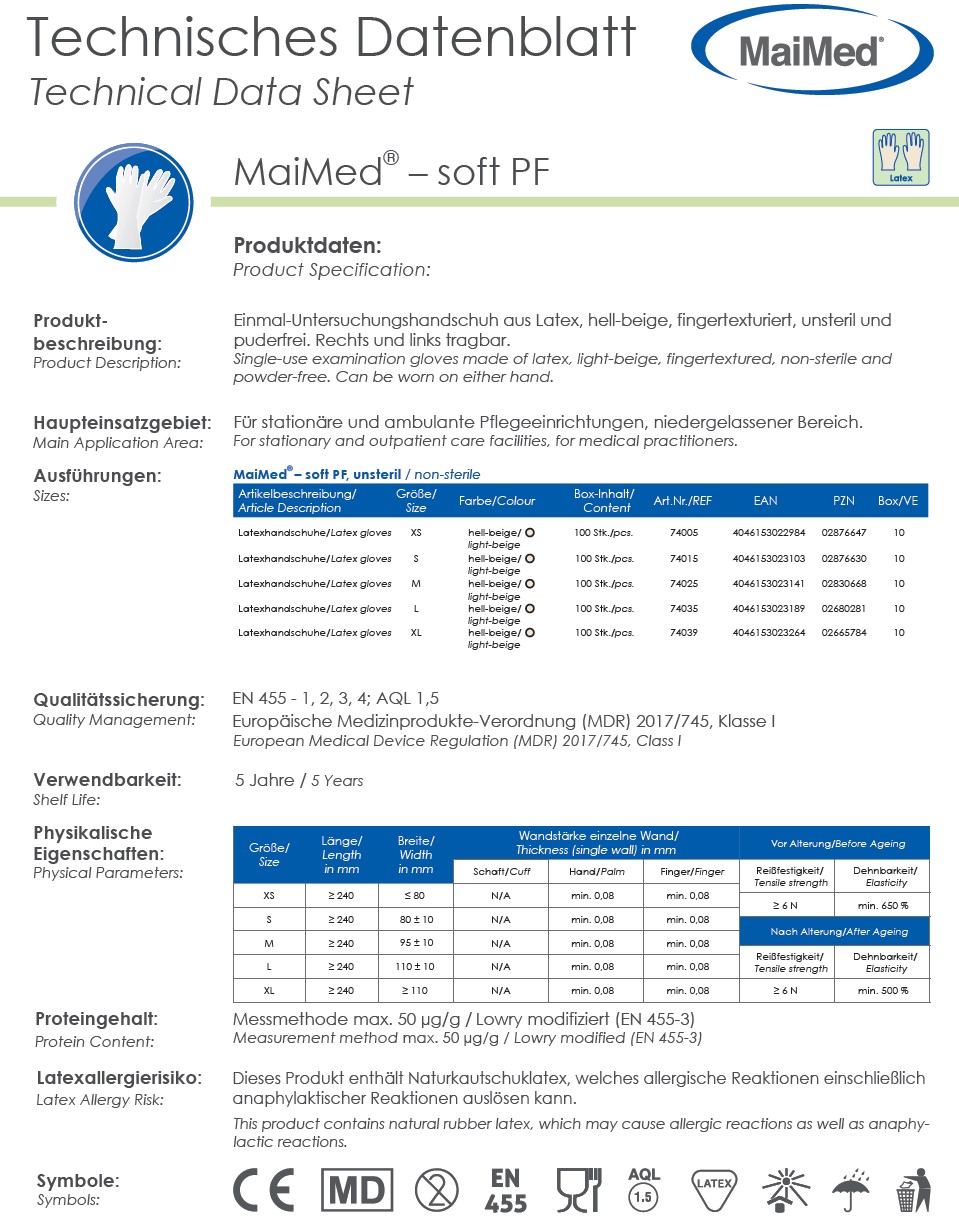 Gants jetables en latex Soft PF