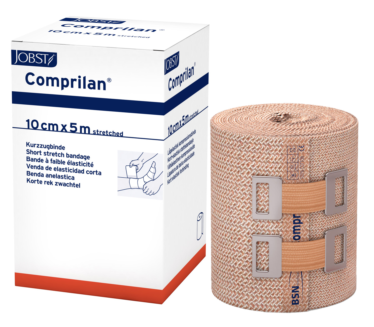 Comprilan elastische Kurzzugbinde 10 cm x 5 m hautfarben