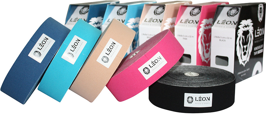 Leon Premium Nastro kinesiologico Tape XXL 5 cm x 32 m blu