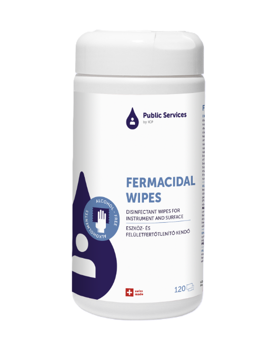 FERMACIDAL (Nachfolgeprodukt von Quick Desinfect) Desinfektions- & Reinigungsmittel, Spender à 120 getränkten Feuchttüchlein gebrauchsfertig