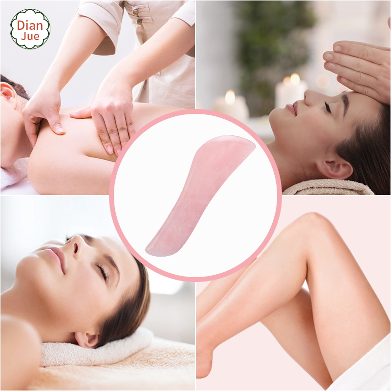 Gua Sha Stein Rosenquarz S-Form