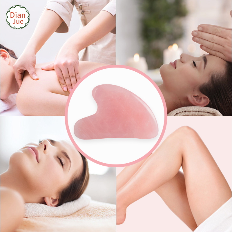 Gua Sha Stein Rosenquarz V-Form