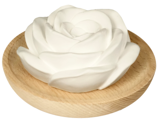 Duftstein «Rose» mit Holzteller 