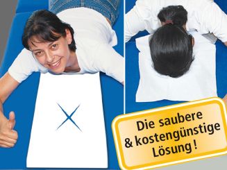 «Favorit-X» 1'000 Stk. Kopfteil-Einwegauflagen mit X-Schlitz, Sparpackung à 10x 100 Stk. - CE - 