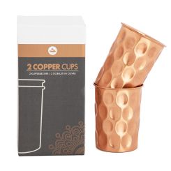 Trinkbecher aus Kupfer; Design: Gehämmert, 2er-Set, je 250ml 