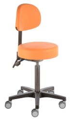 Rollhocker «Poppi Dijon Backrest» extrahoch 53 -73cm, Rückenlehne 
