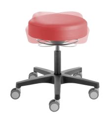 Rollhocker «Poppi Dijon ERGO» Standard-Höhe 48-61cm, Kombirollen Ø 65cm, Ringauslösung 