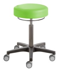 Rollhocker «Poppi Dijon» extrahoch 53-73cm, Kombirollen Ø 65cm, Ringauslösung 