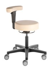 Rollhocker «Poppi Dijon SMALL Backrest» 48-61cm Standard-Höhe, Rückenlehne 
