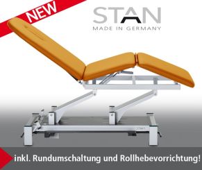 «STAN LONG-3e» elektr. Therapieliege, extra langes Kopfteil, 3-teilige Liegefläche  - CE - 