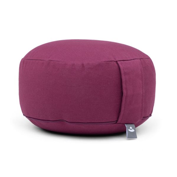 Meditationskissen «Rondo Basic», Standardgrösse, Dinkelhülsen-Füllung aubergine