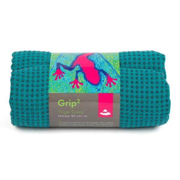 Yoga Towel «GRIP ²» in vielen Farben mit Antirutschnoppen jungle-green