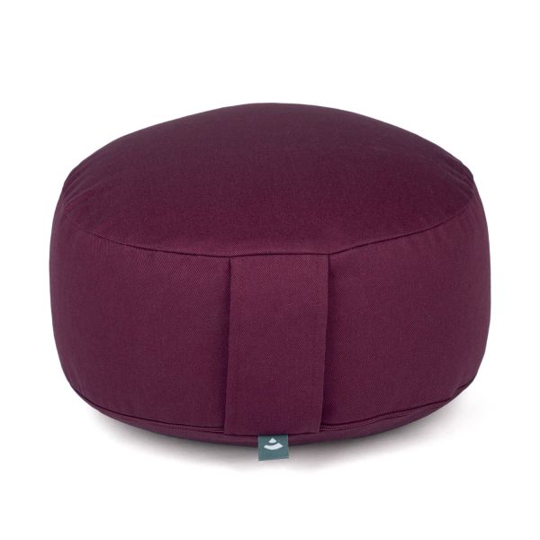 Meditationskissen «Rondo ECO» Bio-Baumwolle. Dinkelhülsen aubergine