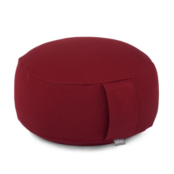 Meditationskissen «Rondo ECO» Bio-Baumwolle. Dinkelhülsen bordeaux