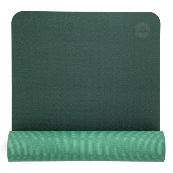 Yogamatte & Pilatesmatte «LOTUS PRO» Palm-Muster, 183 x 60 cm / 6 mm, TPE grün/dunkelgrün