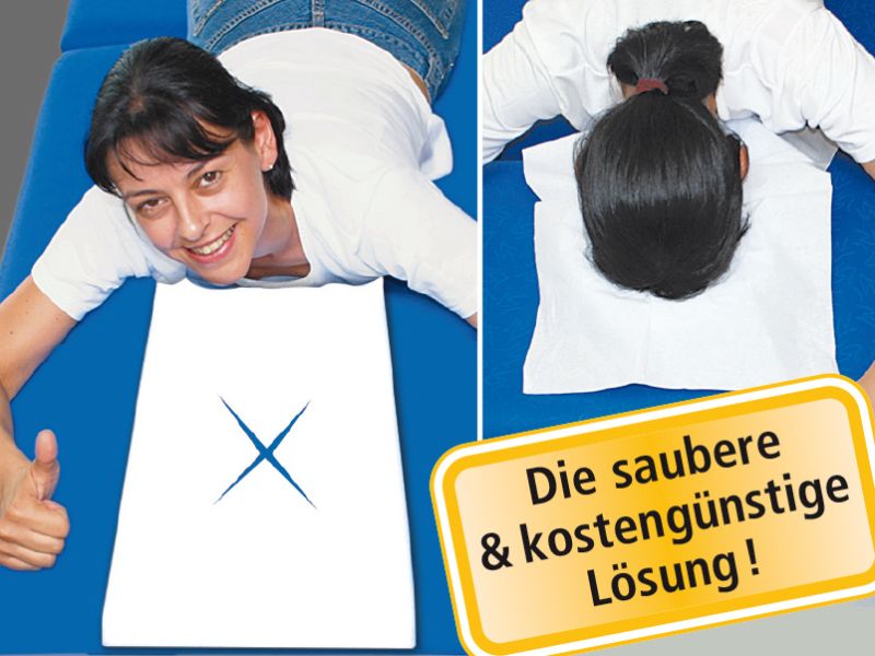 «Favorit-X» 1'000 Stk. Kopfteil-Einwegauflagen mit X-Schlitz, Sparpackung à 10x 100 Stk. - CE - 