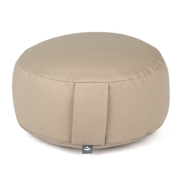 Meditationskissen «Rondo ECO» Bio-Baumwolle. Dinkelhülsen light taupe