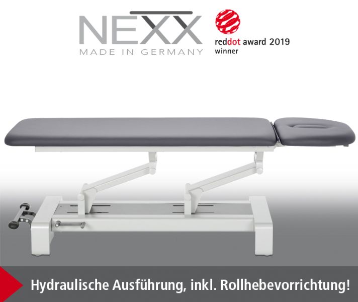 «NEXX-2h» hydraulische Behandlungsliege 2-teilig, mit Fusspumpen-Hydraulik - CE - 
