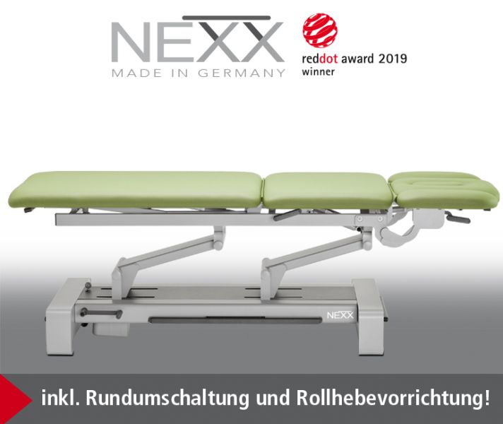 «NEXX-3e» elektr. Behandlungsliege 3-teilig, elektr. höhenverstellbar - CE - 