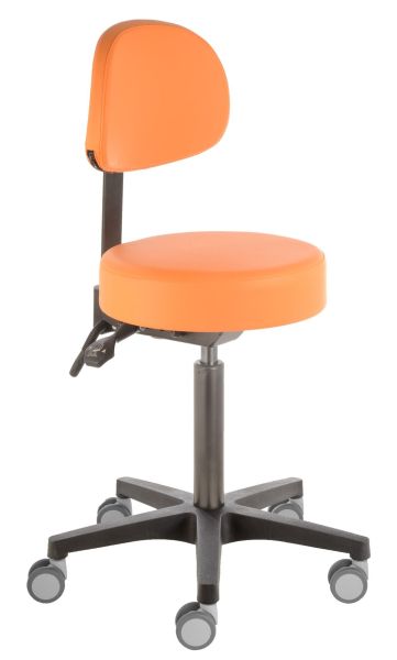 Rollhocker «Poppi Dijon Backrest» extrahoch 53 -73cm, Rückenlehne 