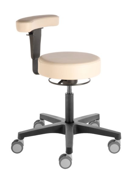 Rollhocker «Poppi Dijon SMALL Backrest» 48-61cm Standard-Höhe, Rückenlehne 