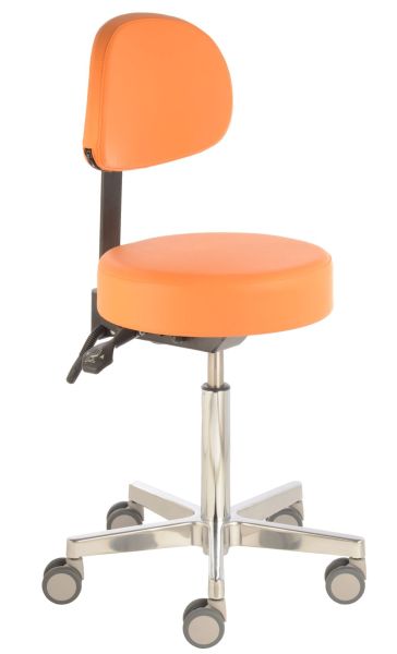 Rollhocker «Puffi Le Mans Backrest» extrahoch 53 - 73cm, Rückenlehne 