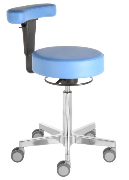 Rollhocker «Puffi Le Mans SMALL Backrest» 53-73cm extrahoch, schmale Rückenlehne 