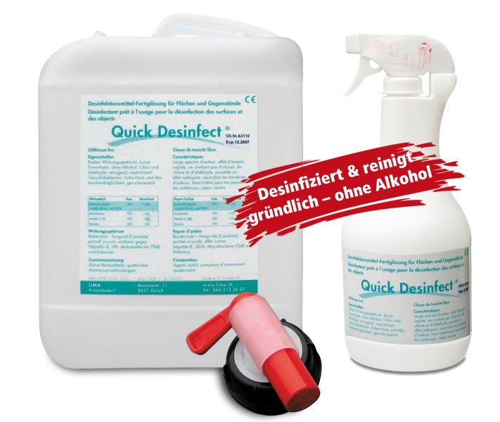 «Quick Desinfect®» alkoholfreies Desinfektionsmittel & Reinigungsmittel 