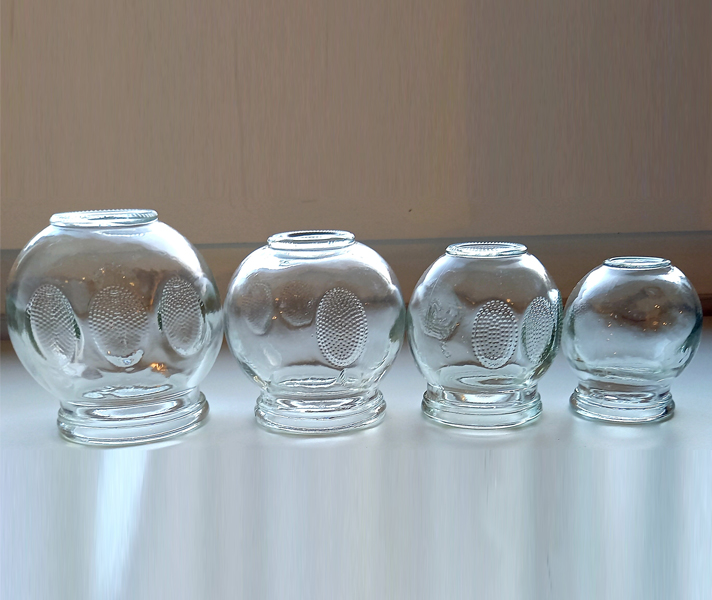 4er-Set dickwandige Schröpfgläser zum Feuerschröpfen 