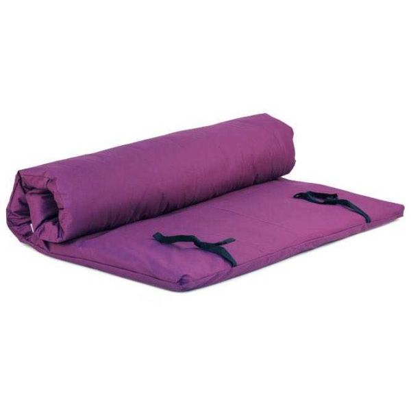 Shiatsu-Futon 140 x 200 cm mit abnehmbaren Bezug Aubergine | 4-lagig