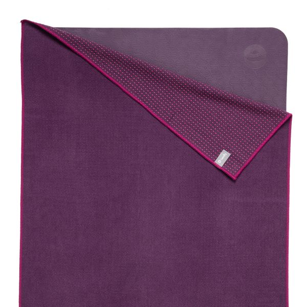 Yoga Towel «GRIP ²» in vielen Farben mit Antirutschnoppen aubergine