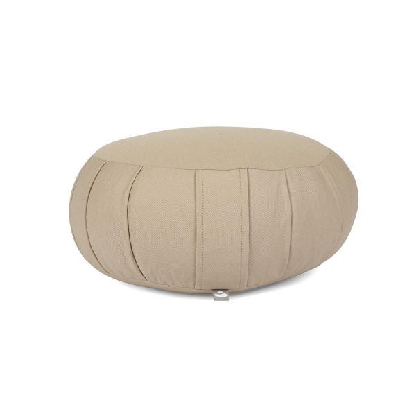 Meditationskissen «ZAFU ECO» Bio-Baumwolle, Dinkelhülsen-füllung light taupe