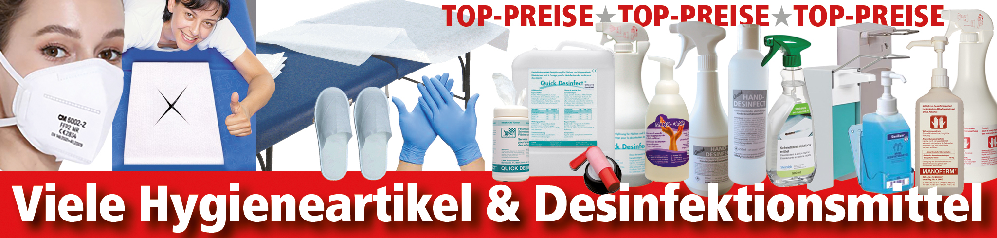Hygiene-& Einwegartikel, Desinfektion, Arbeitsschutz 
